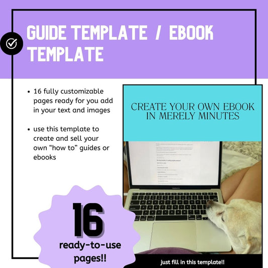 guide template | ebook template | editable Canva template | 16 pre-built fully customizable guide or ebook pages
